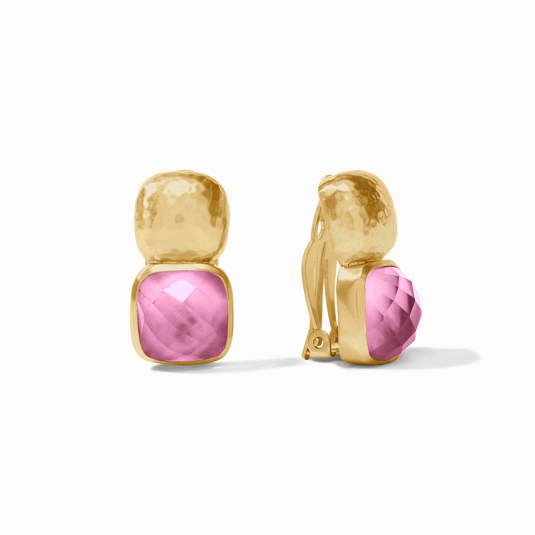 Julie Vos Catalina Clip Earring in Tourmaline Pink.