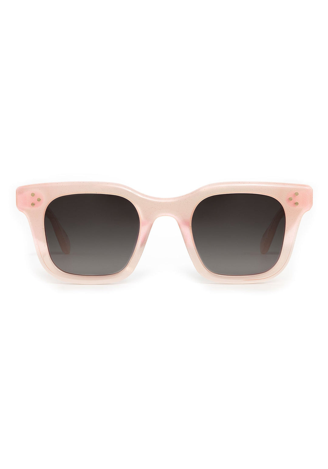KREWE Celeste Sparkling Rose sunglasses with pink tinted lenses and decorative sparkling accents, stylish accessories for sunny days.