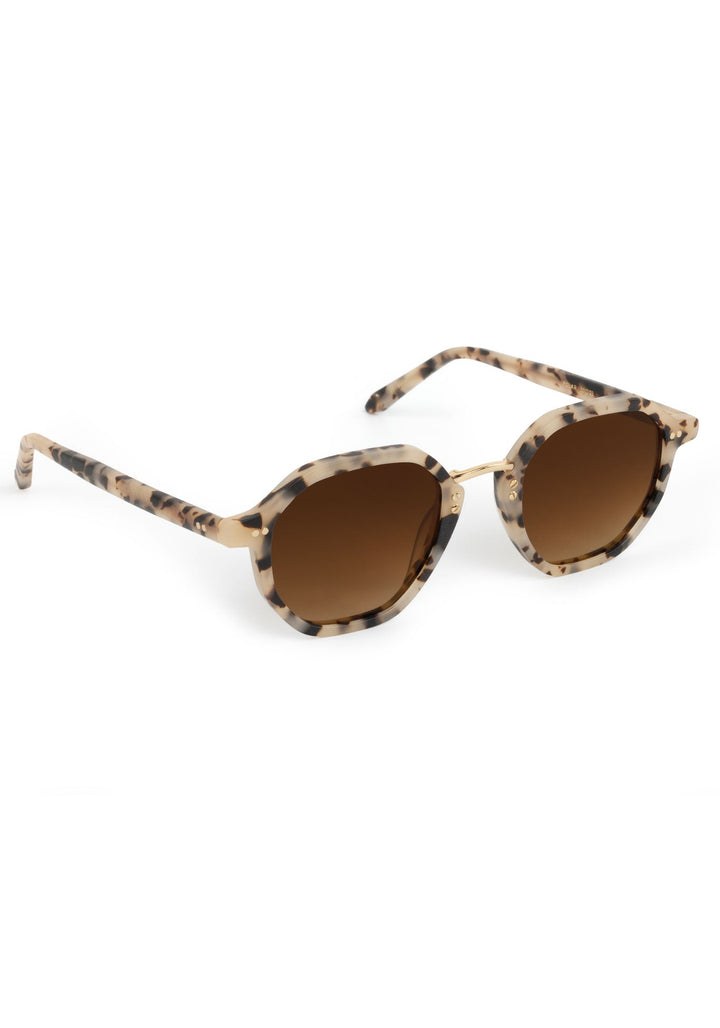 KREWE Dakota matte oyster polarized sunglasses, three-quarter view