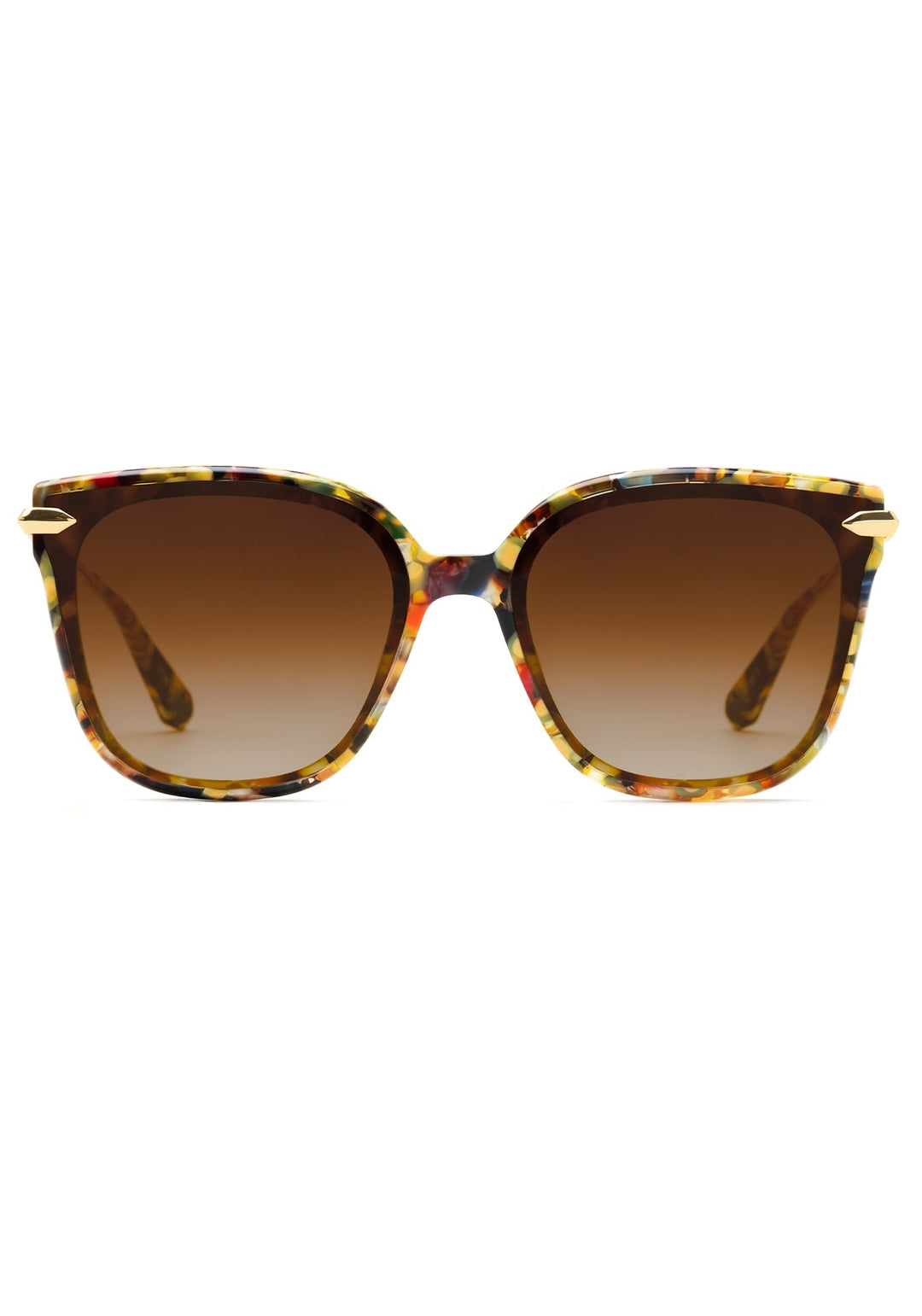 KREWE Dede Nylon sunglasses in Canary yellow multicolored acetate, front view