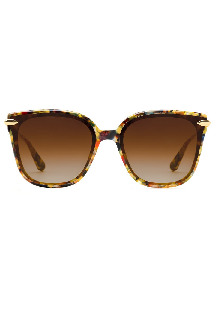 KREWE Dede Nylon sunglasses in Canary yellow multicolored acetate, front view