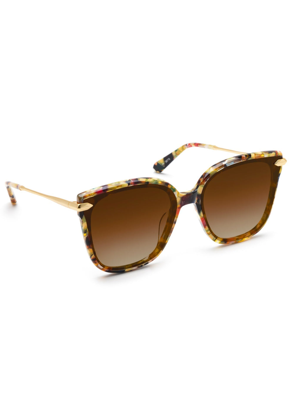 KREWE Dede Nylon Canary oversized square sunglasses, three-quarter view