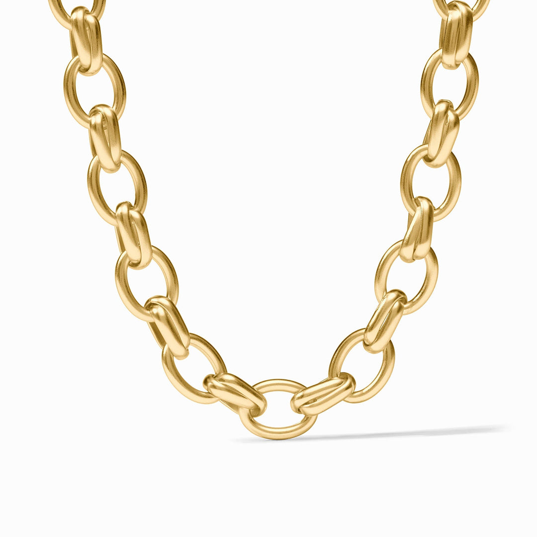 Gold Essex Link Necklace by Julie Vos, stylish accessories with interconnected chain links, perfect for elegant layered looks.