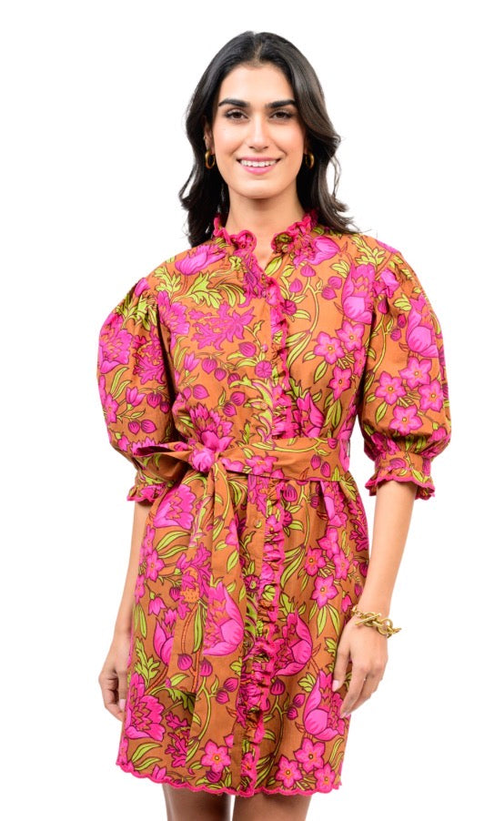 Tucked Front A-Line Dress