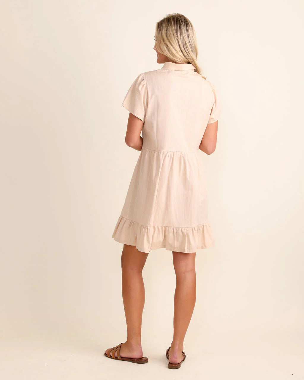 Rosemary Dress in Sand Stripe