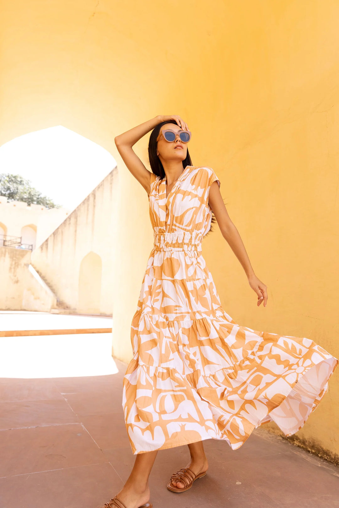Ruched V-neck Maxi dress by Oliphant