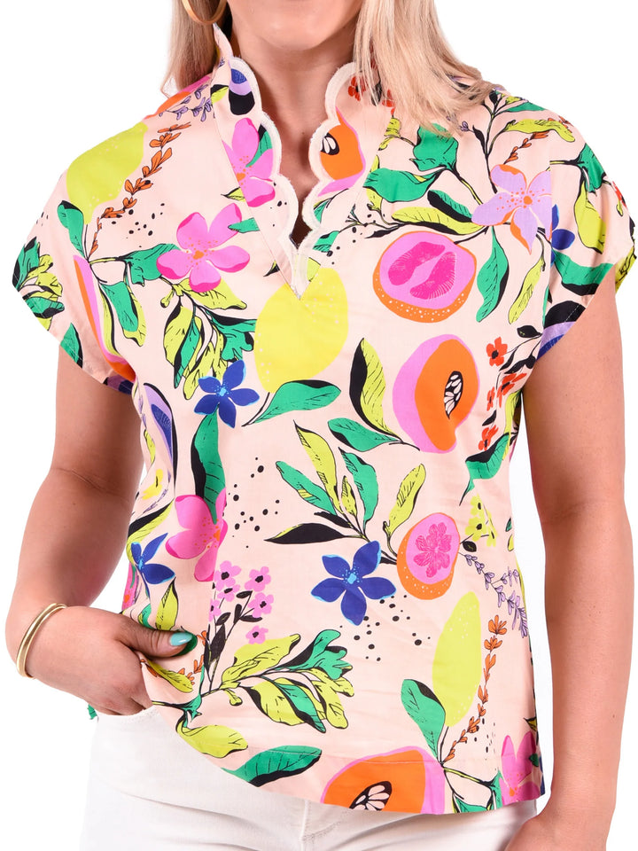 Orchid Top in Floral Citrus