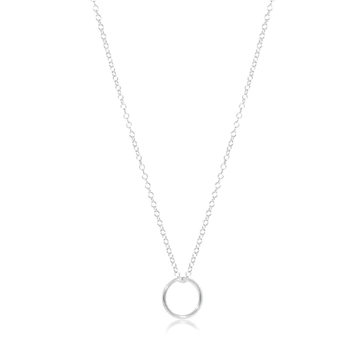 Halo charm necklace in sterling silver.