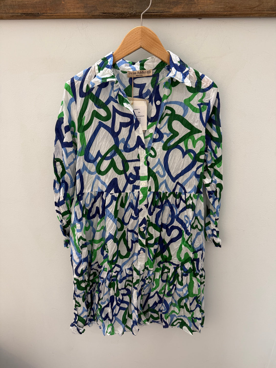 Tiered Shirtwaist Mini Dress