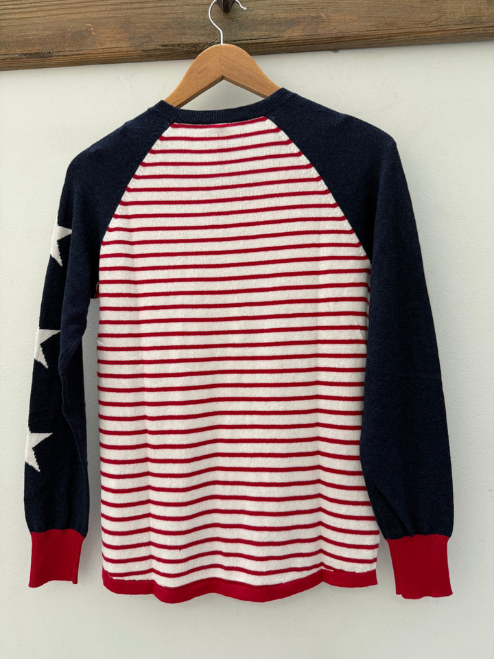 Zaket & Plover Americana Star sweater featuring a colorful star pattern on a cozy knit tops.