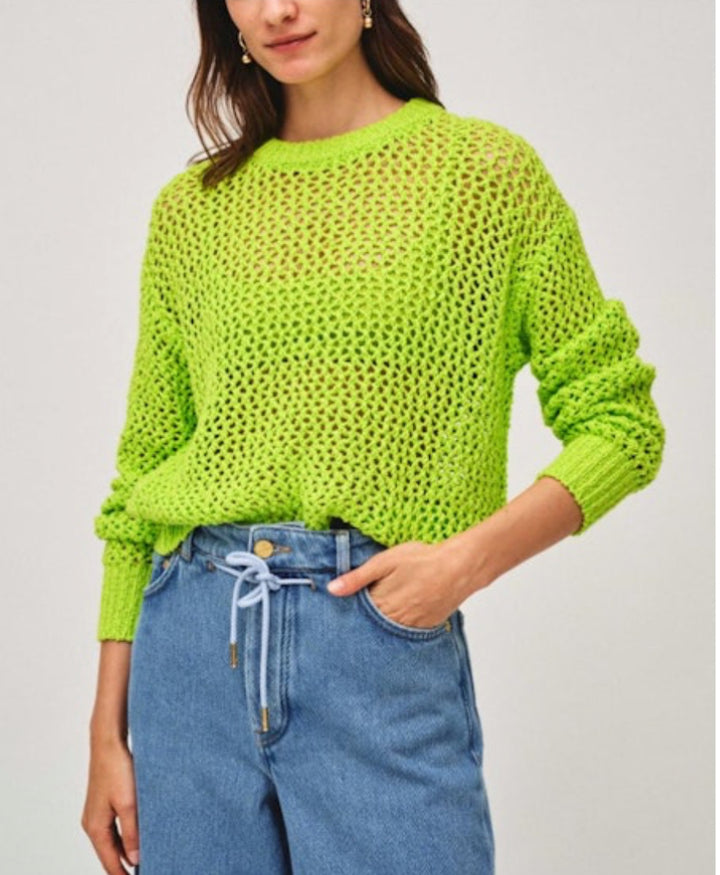 Open Stitch Crew Sweater