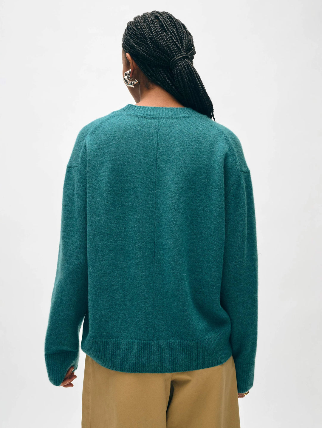 Rib Trim Cashmere Sweater