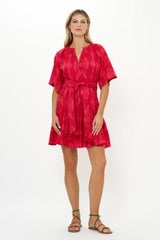 Tashkent Red Belted Mini-Dress