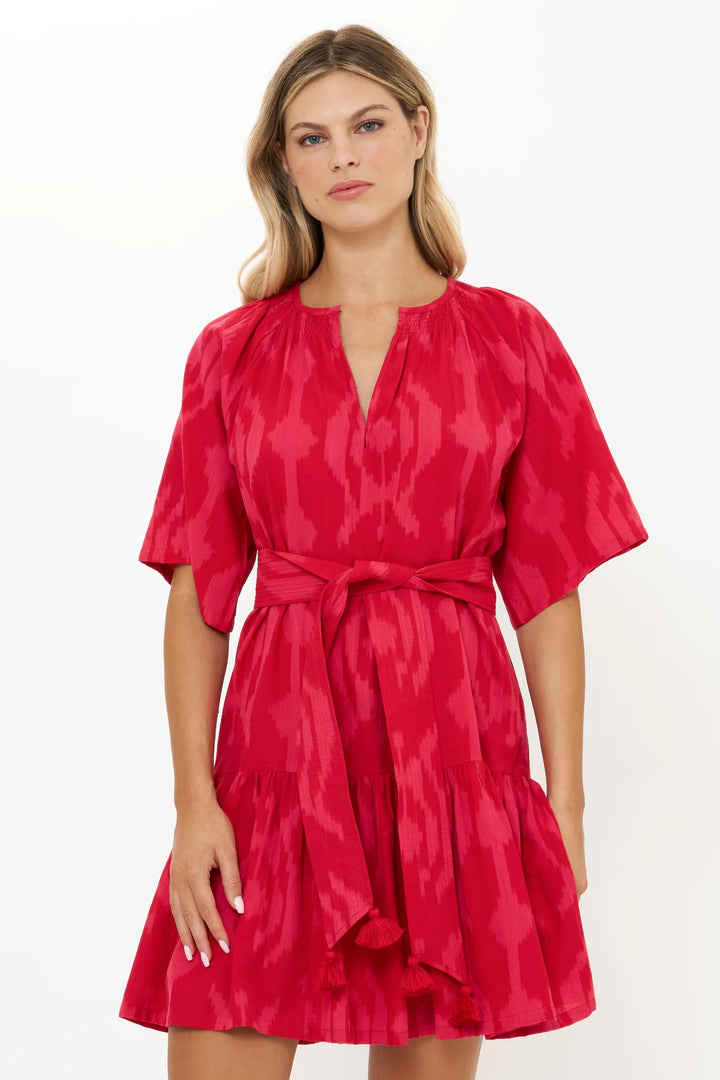 Tashkent Red Belted Mini-Dress