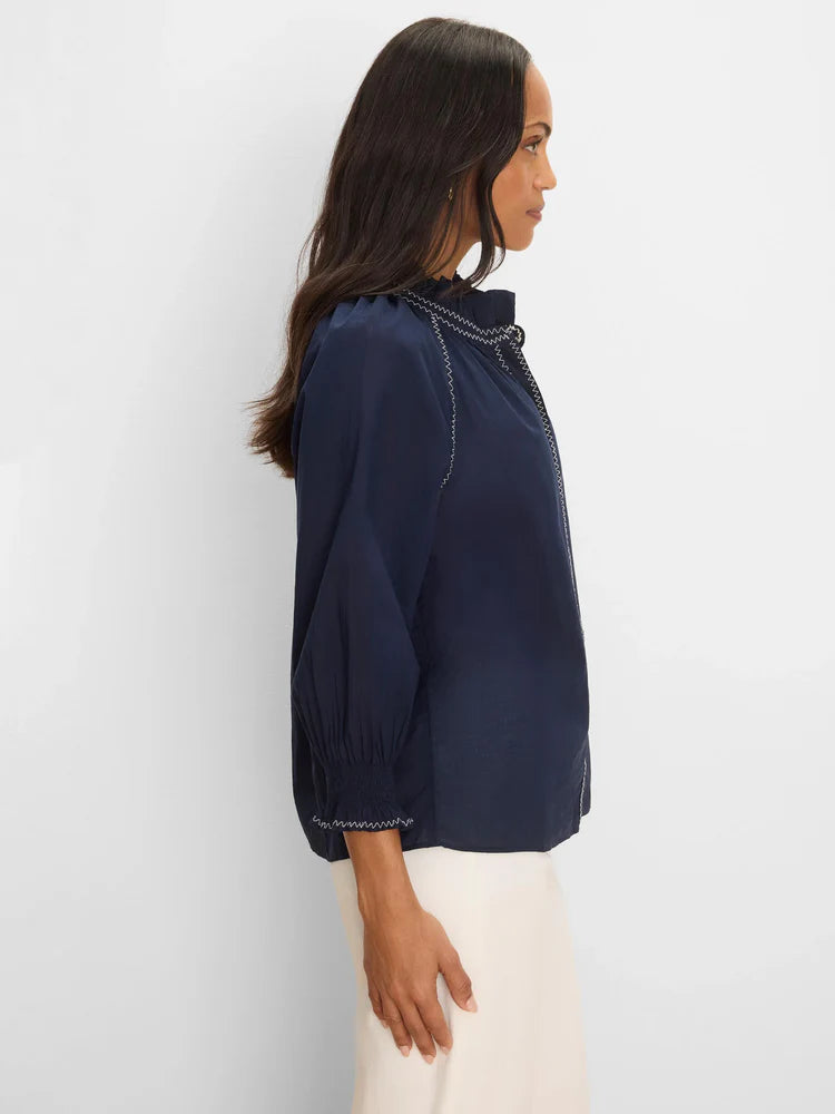Nic & Zoe zig zag stitch shirt, stylish women's top featuring a vibrant zig zag pattern and comfortable fit.