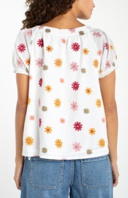 Floral Short Sleeve Tie Shirt