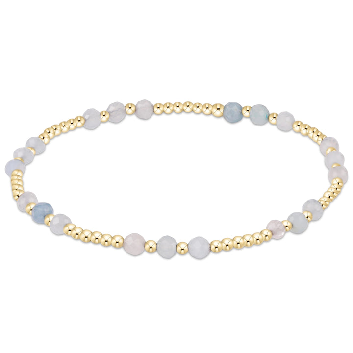 Joy Gem 3mm bracelet by Lemon Cabana featuring colorful gemstone beads on a stretch cord.