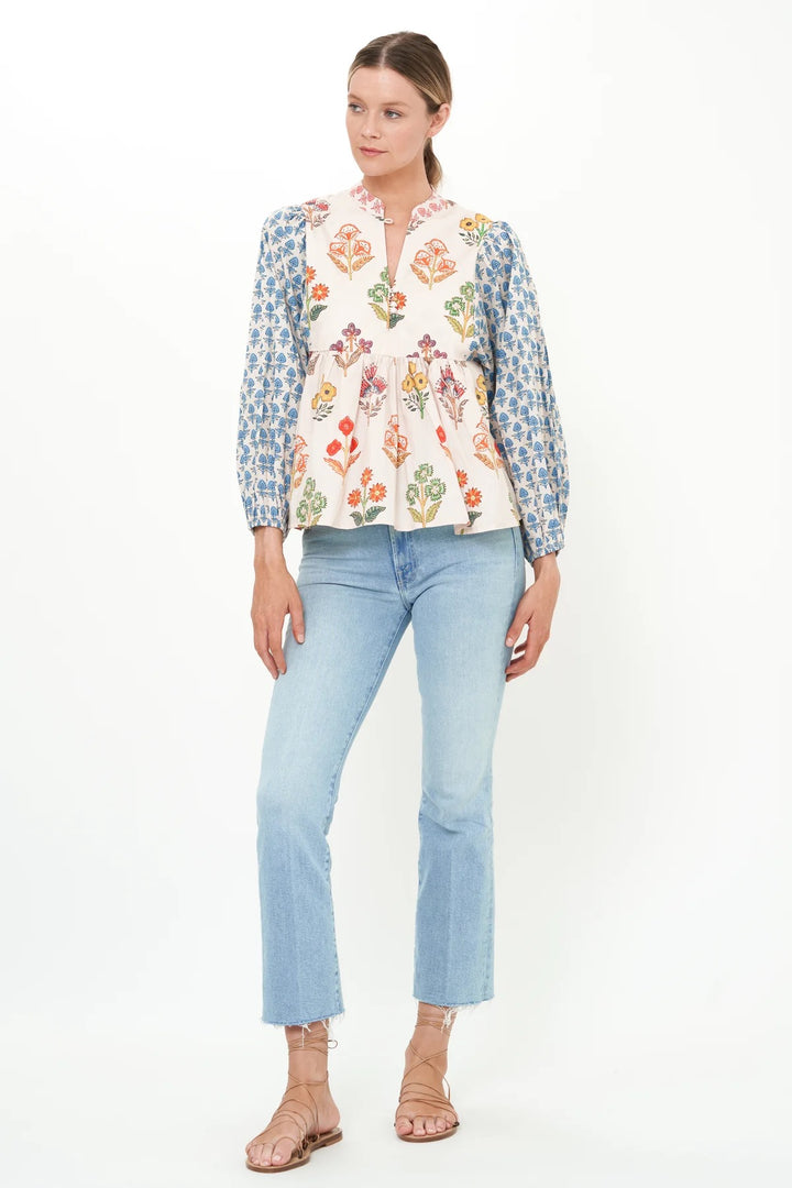 Mandarin Blue Balloon Top