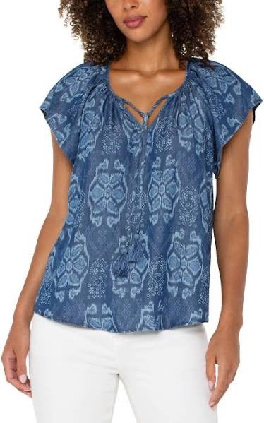 Flutter Sleeve Top with Tie