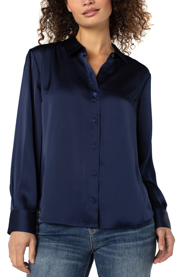 Navy Woven Button Shirt
