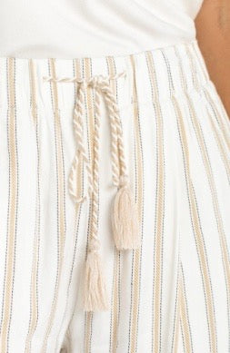 Striped Tassel Wide-Leg Pant