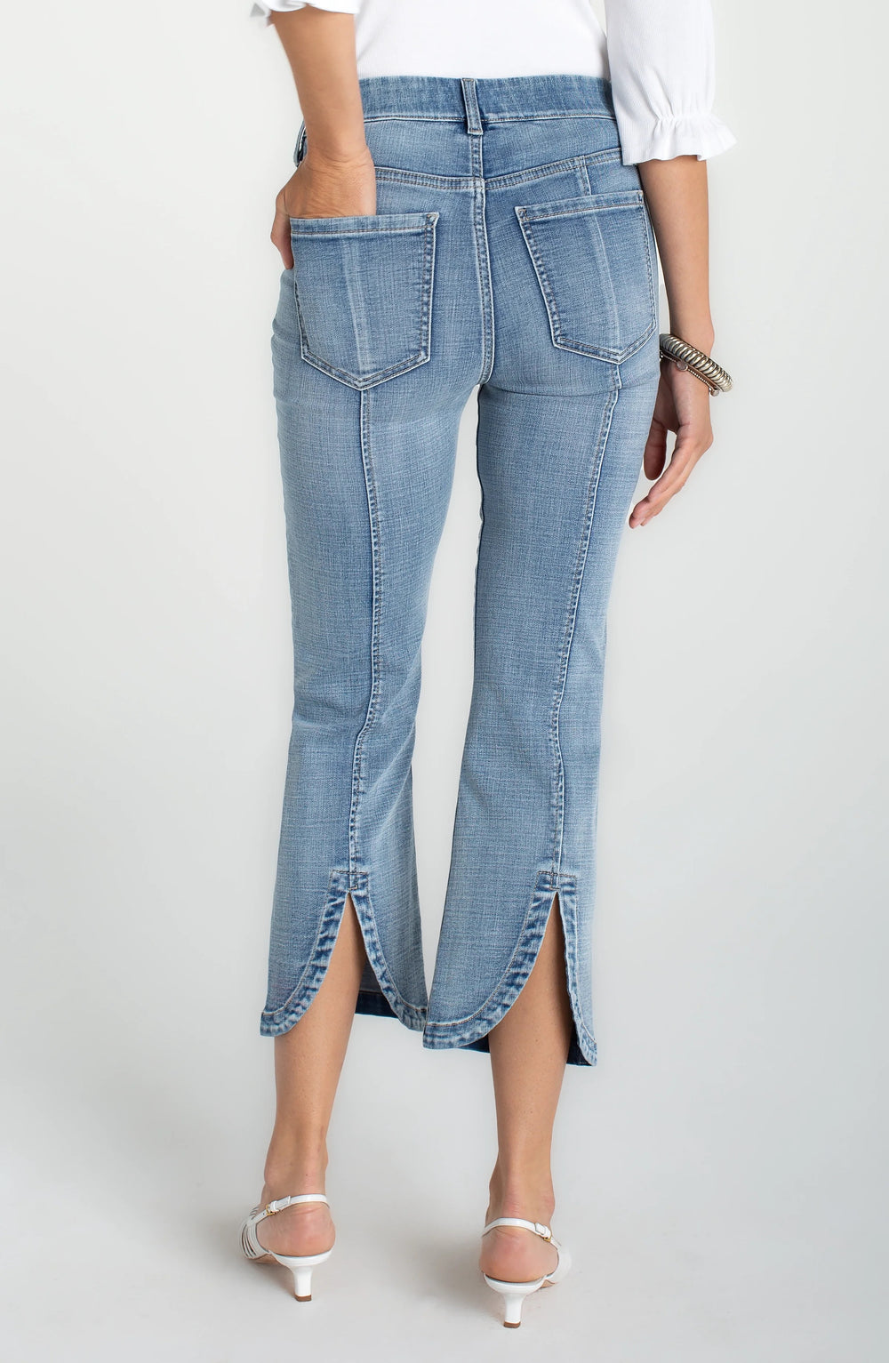 Liverpool Jeans Gia 25.5-inch tulip back jean bottoms with a stylish fit and classic denim look.