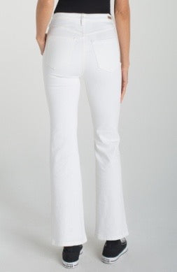 Liverpool Jeans Lucy 30-inch boot cut jean, mid-rise denim bottoms with classic dark wash and subtle stitching details.