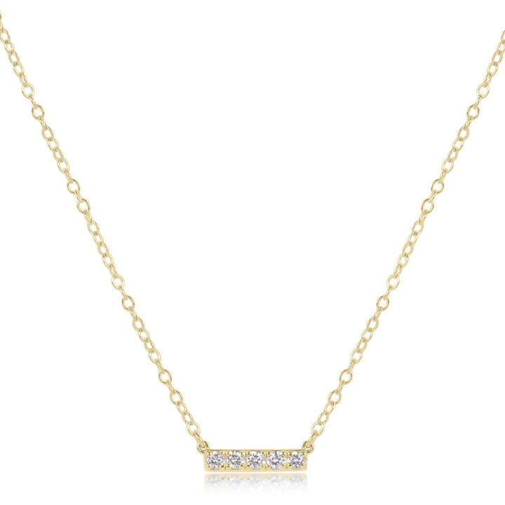 14Kt Gold & Diamond Significance Bar Necklace