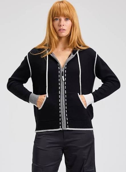Black Threaded Hoodie