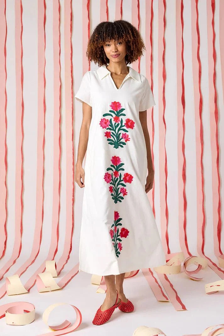 Crosby by Mollie Burch Franny Dress in soft floral fabric, featuring a flowy silhouette and elegant neckline.