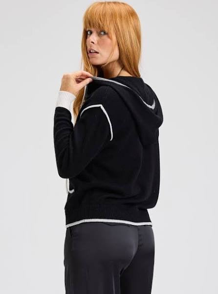 Black Threaded Hoodie