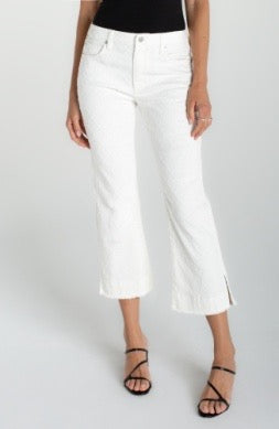 Liverpool Jeans Hannah 25.5-inch diamond print denim jeans, showing the patterned fabric and stylish fit.