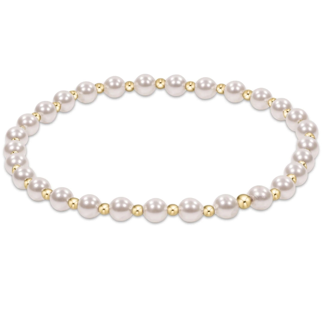 Enewton Grateful Pearl 4mm bracelet featuring a string of small white pearls on a delicate jewelry accessory.