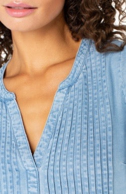 Flutter Sleeve Pintuck Blouse