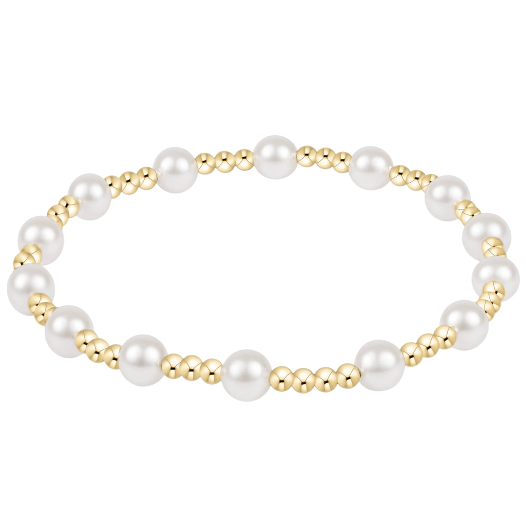 Elegant Sincerity Pearl 5mm bracelet by Enewton featuring lustrous white pearls on a delicate accessories design.