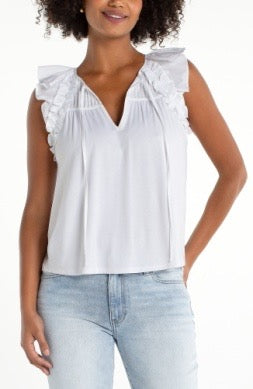 Sleeveless Flutter Tie Top