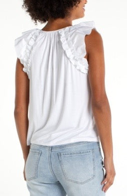 Sleeveless Flutter Tie Top