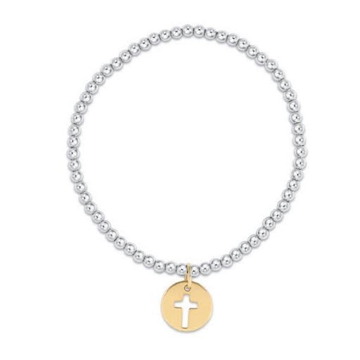 Classic Sterling 3MM Bracelet with Blessed Gold Disc