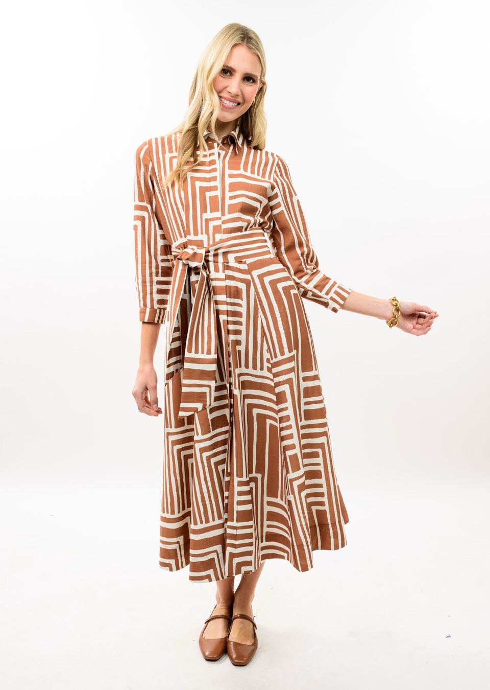 Graphic Midi Shirt Dress