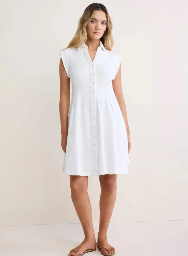 French Terry White Dress