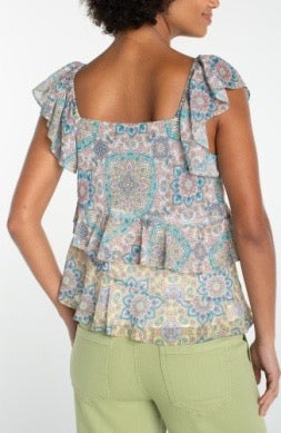 Flutter Sleeve Ruffle Blouse