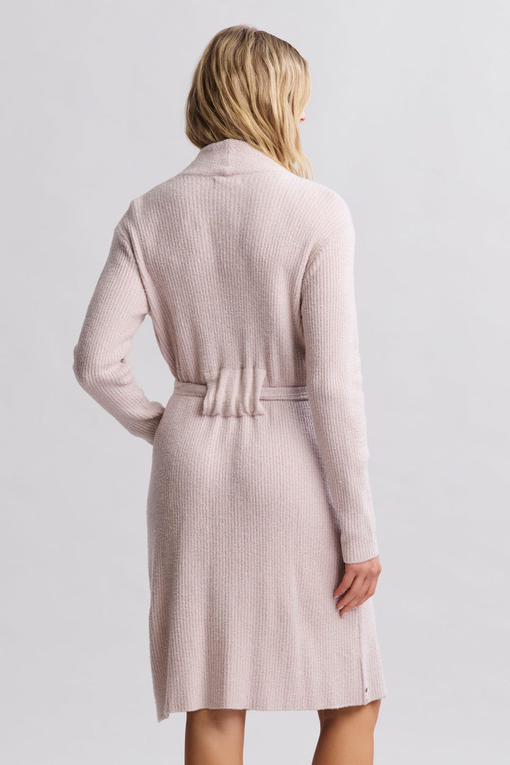 Barefoot Dreams Cozy Lite ribbed loungewear robe, soft and comfortable with a relaxed fit, shown in a neutral color.