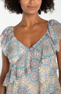 Flutter Sleeve Ruffle Blouse