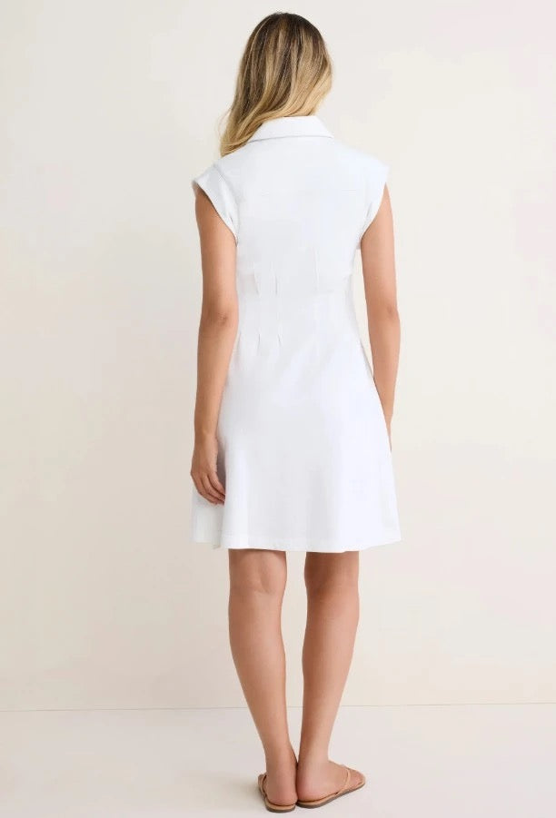 French Terry White Dress