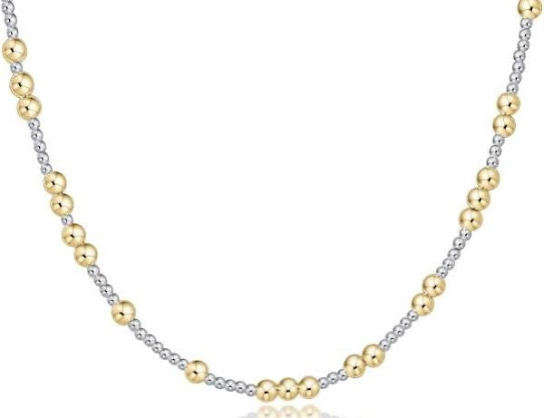 17" Choker Hope Unwritten Necklace - 4MM Mixed Metal