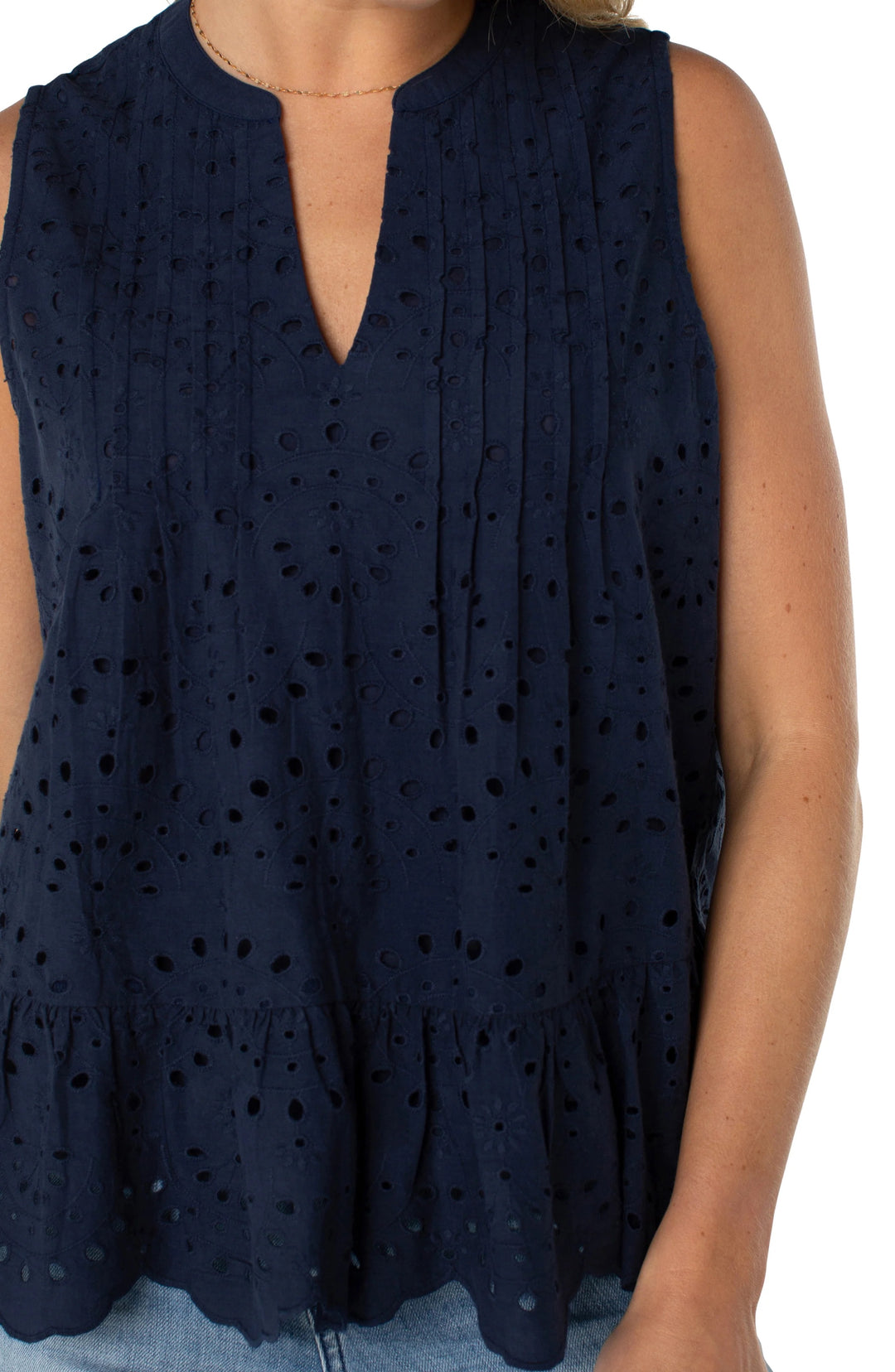 Sleeveless Pintuck Top