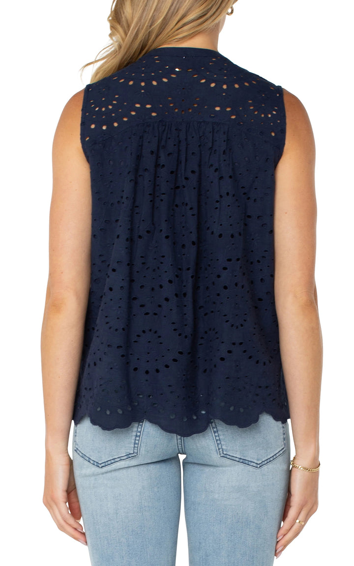 Sleeveless Pintuck Top