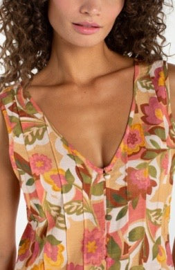 Floral Pintuck Tank Top