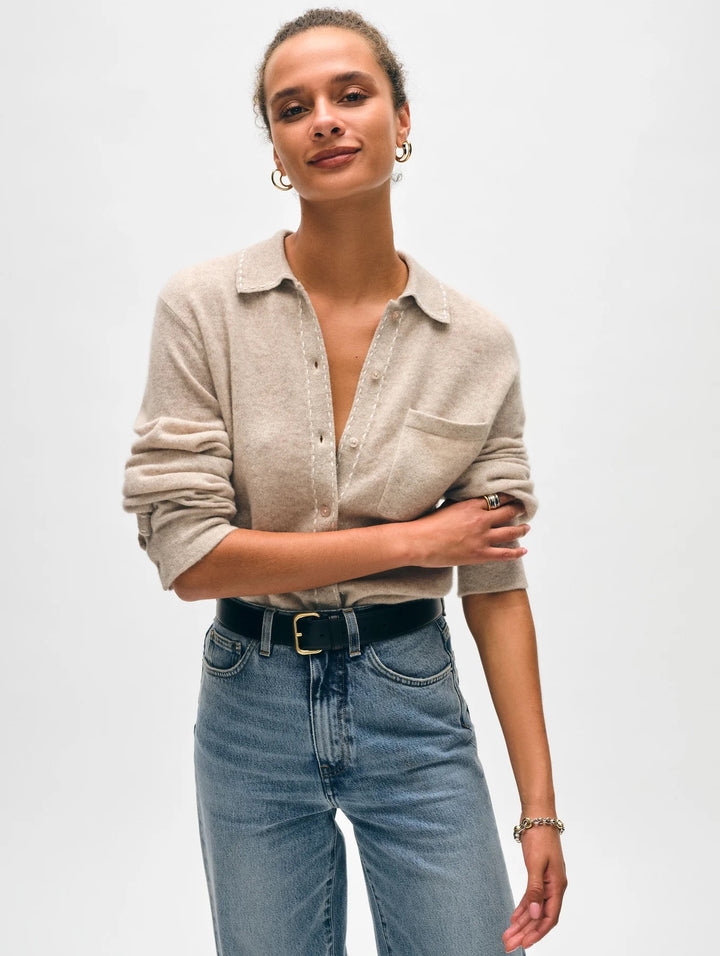 Cashmere Embroidered Stitch Shirt