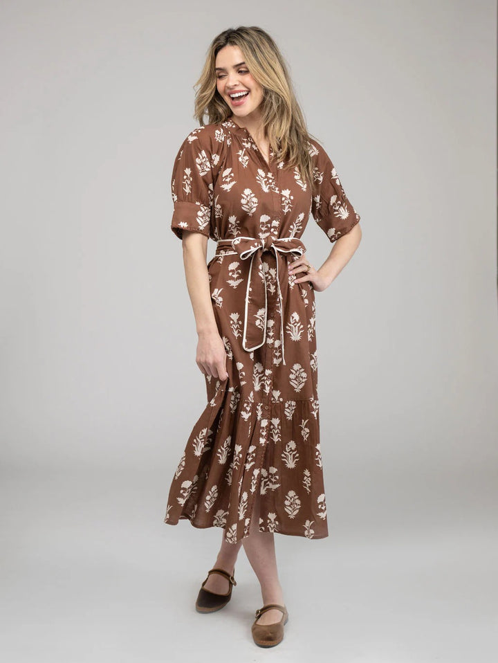 Jane Chocolate Flower Dress